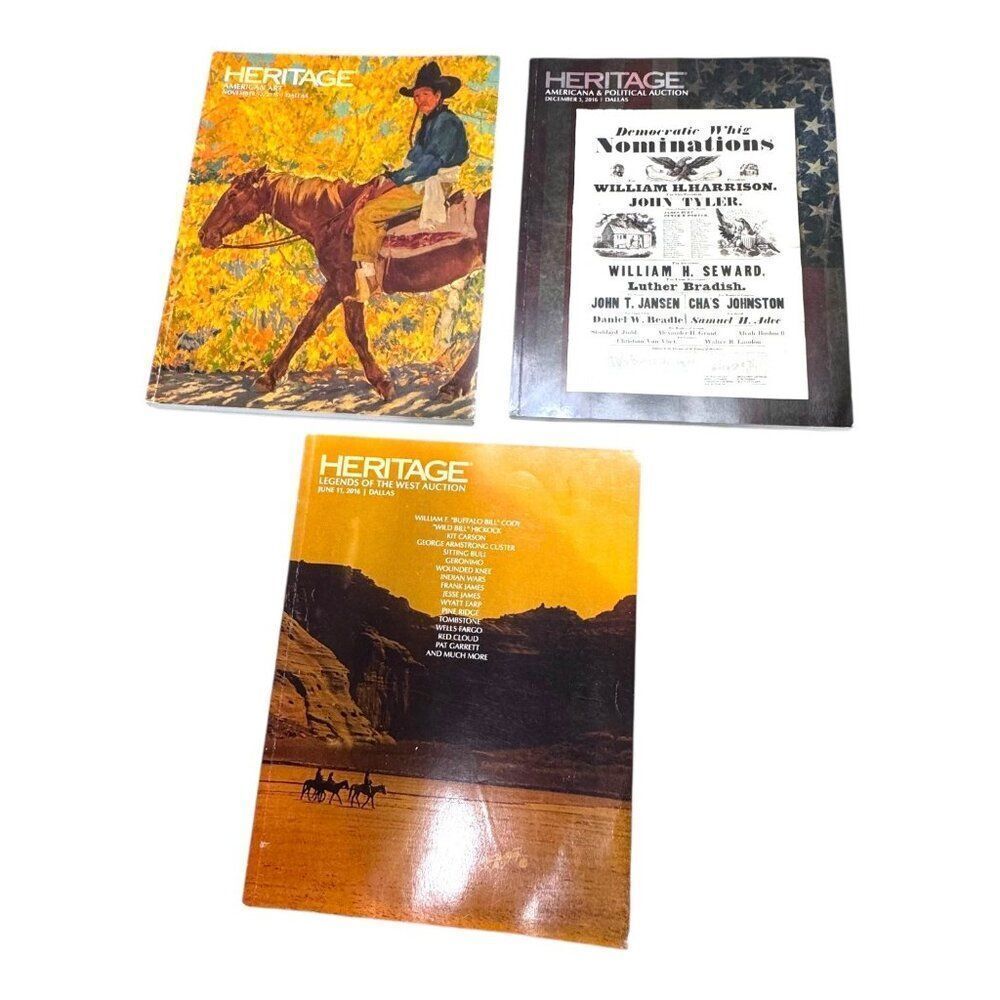Set Of 3 Heritage Auction Catalogs: American Art Political & Western Legends Wes